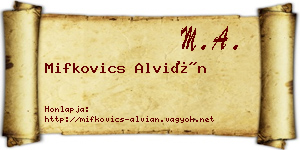 Mifkovics Alvián névjegykártya